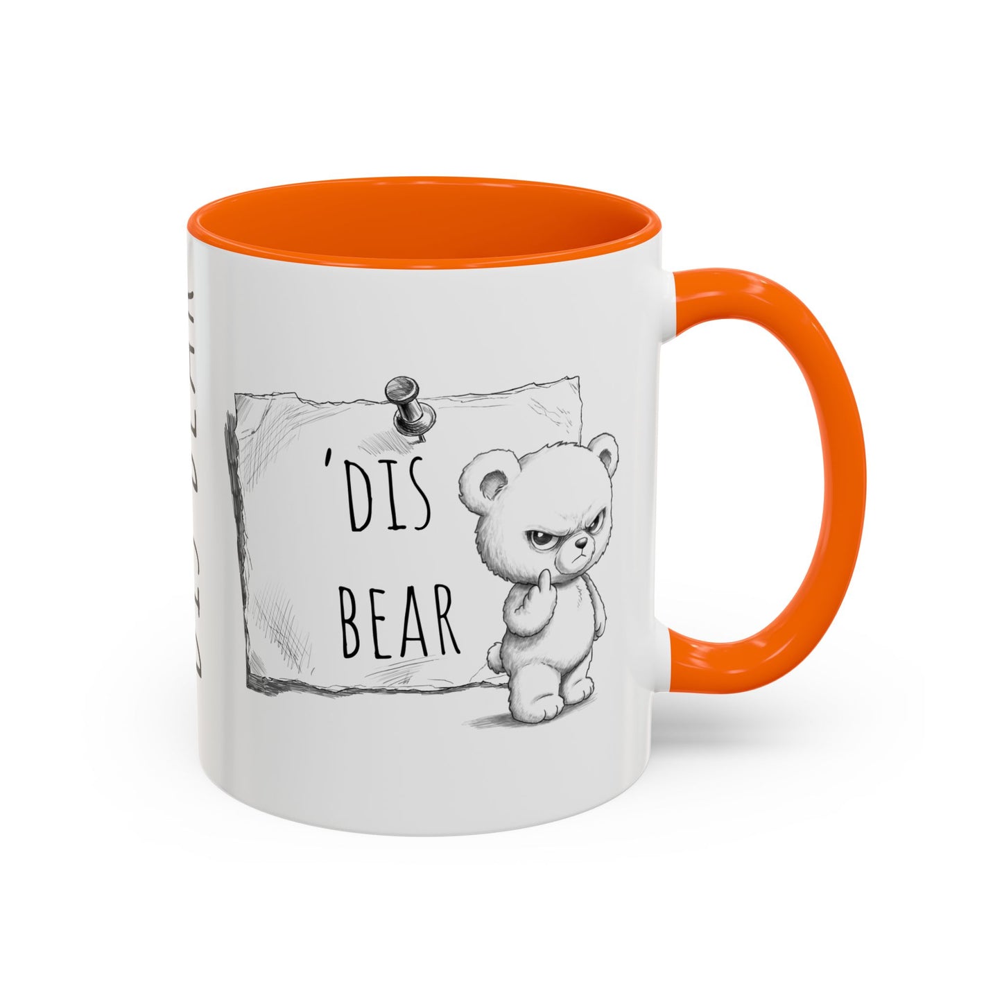 'Dis Bear' Coffee Mug – Cute Grumpy Teddy Accent Mug (11/15oz)