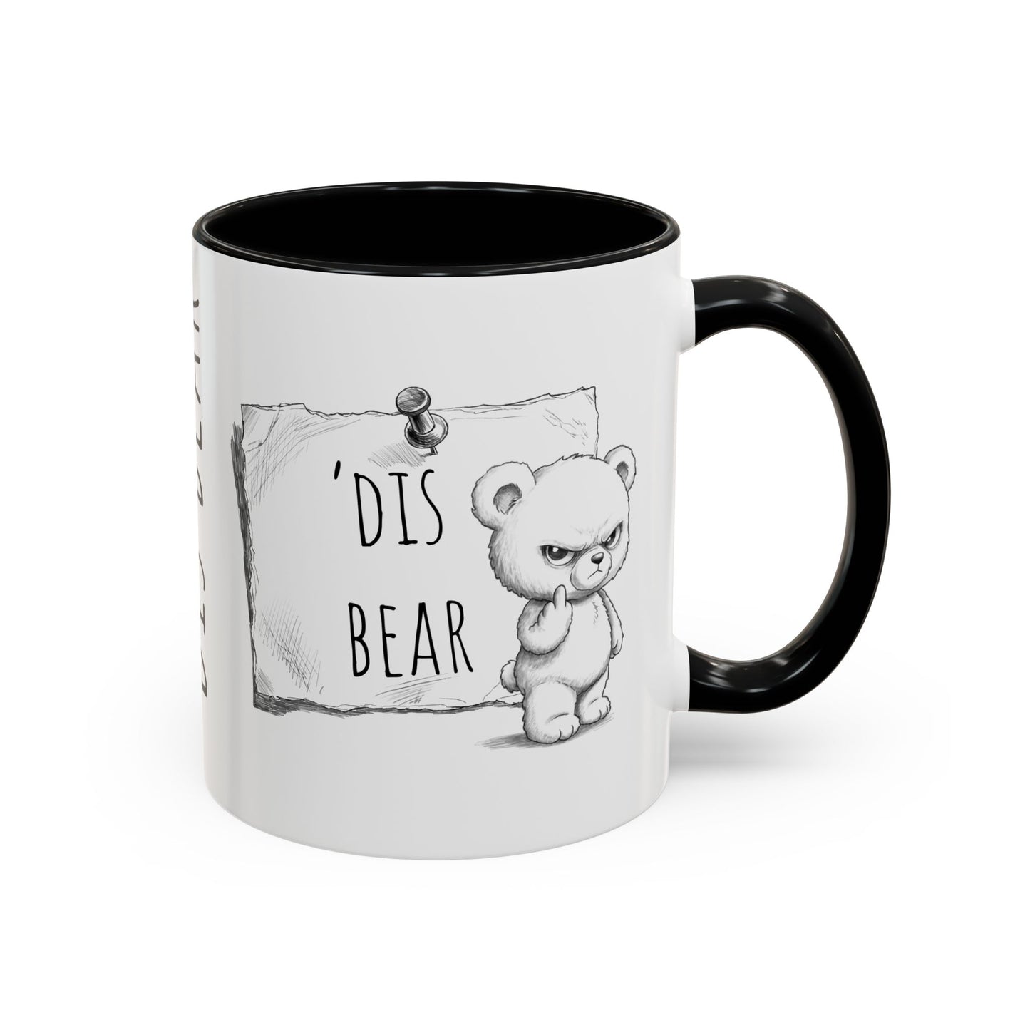 'Dis Bear' Coffee Mug – Cute Grumpy Teddy Accent Mug (11/15oz)