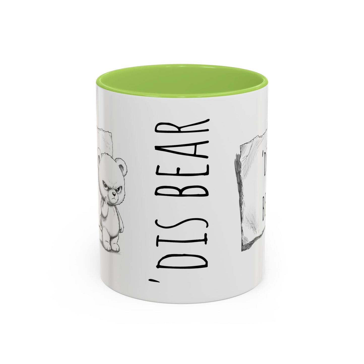 'Dis Bear' Coffee Mug – Cute Grumpy Teddy Accent Mug (11/15oz)