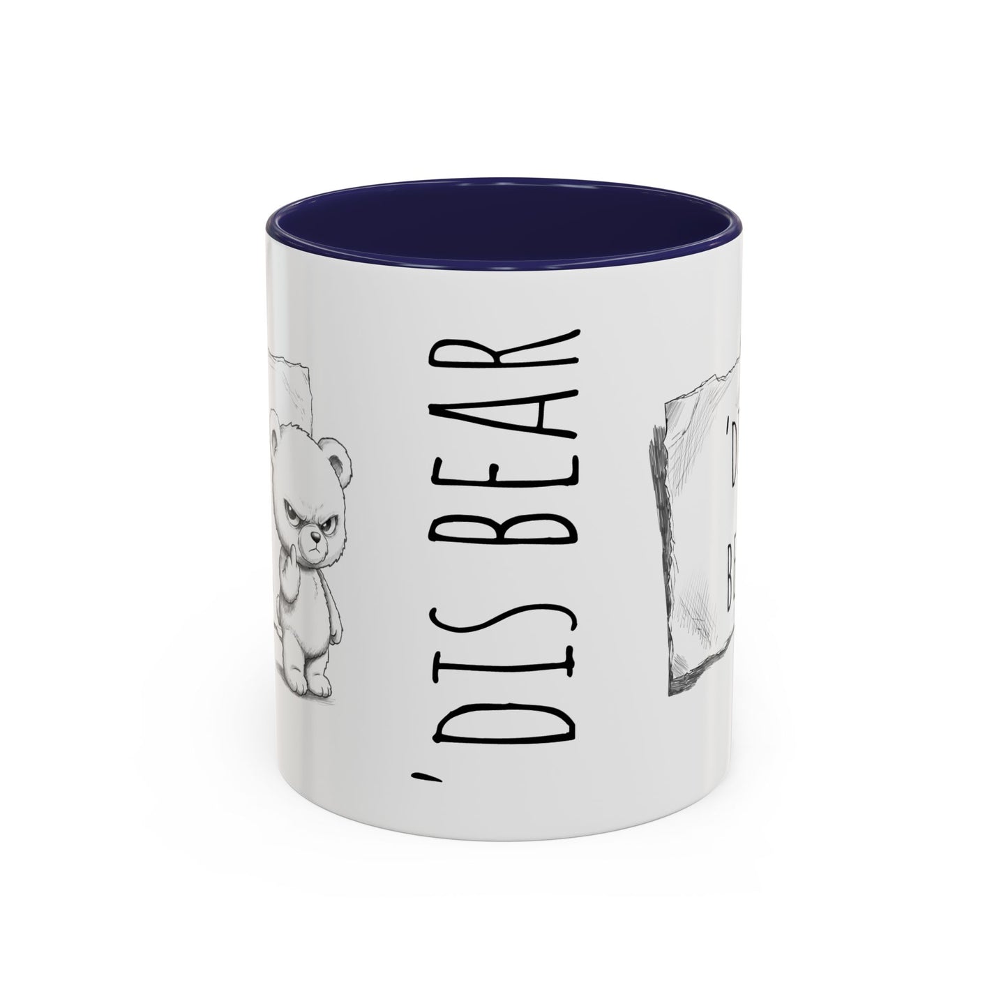 'Dis Bear' Coffee Mug – Cute Grumpy Teddy Accent Mug (11/15oz)