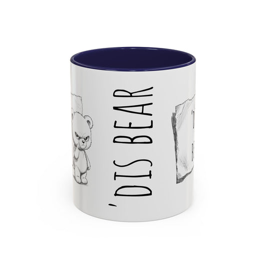 'Dis Bear' Coffee Mug – Cute Grumpy Teddy Accent Mug (11/15oz)