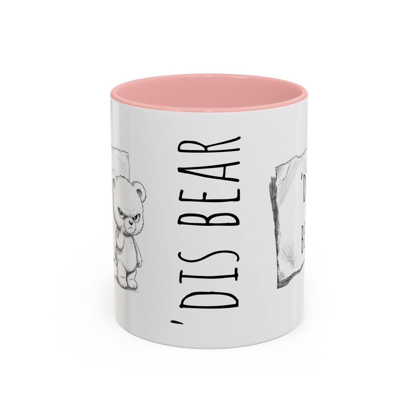 'Dis Bear' Coffee Mug – Cute Grumpy Teddy Accent Mug (11/15oz)