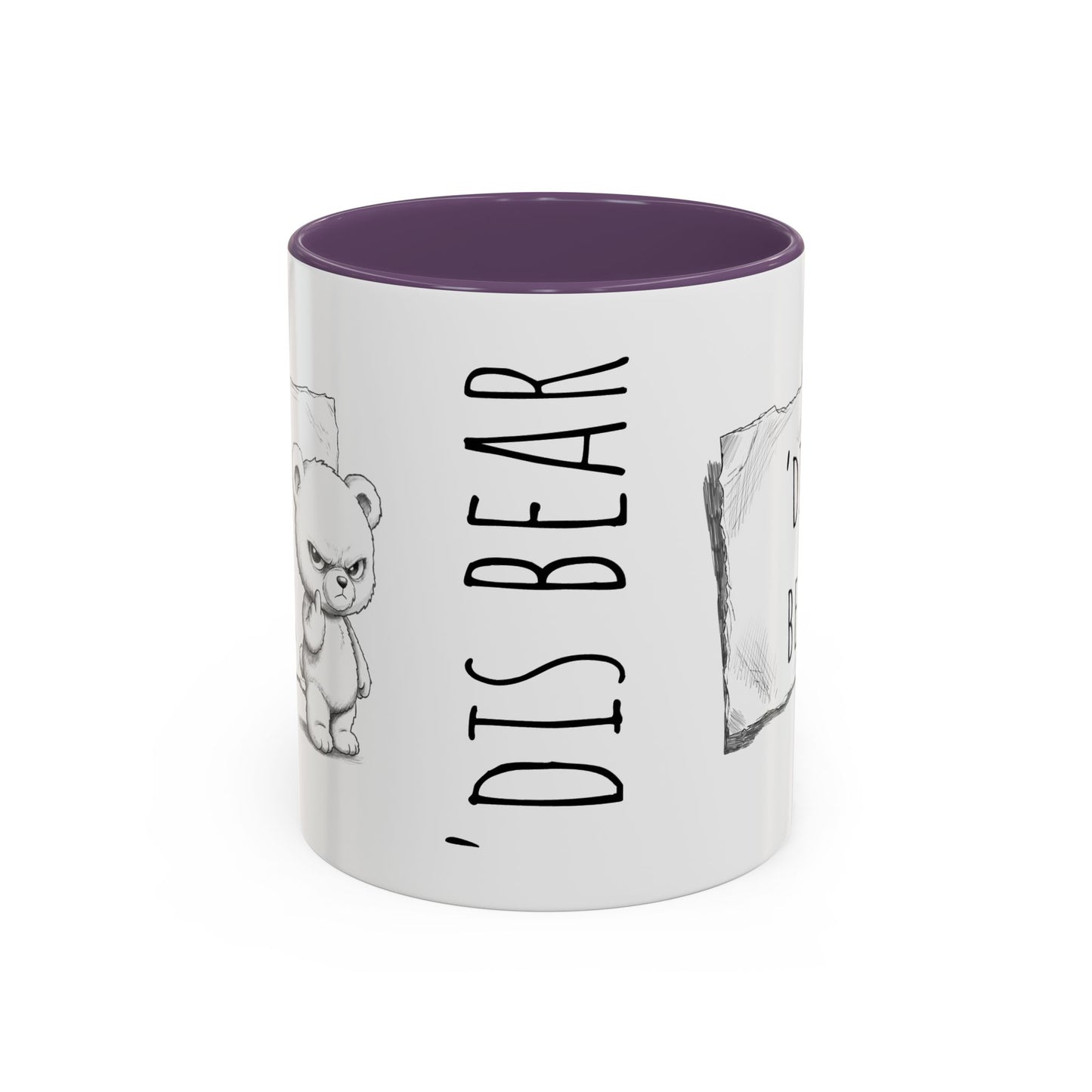 'Dis Bear' Coffee Mug – Cute Grumpy Teddy Accent Mug (11/15oz)