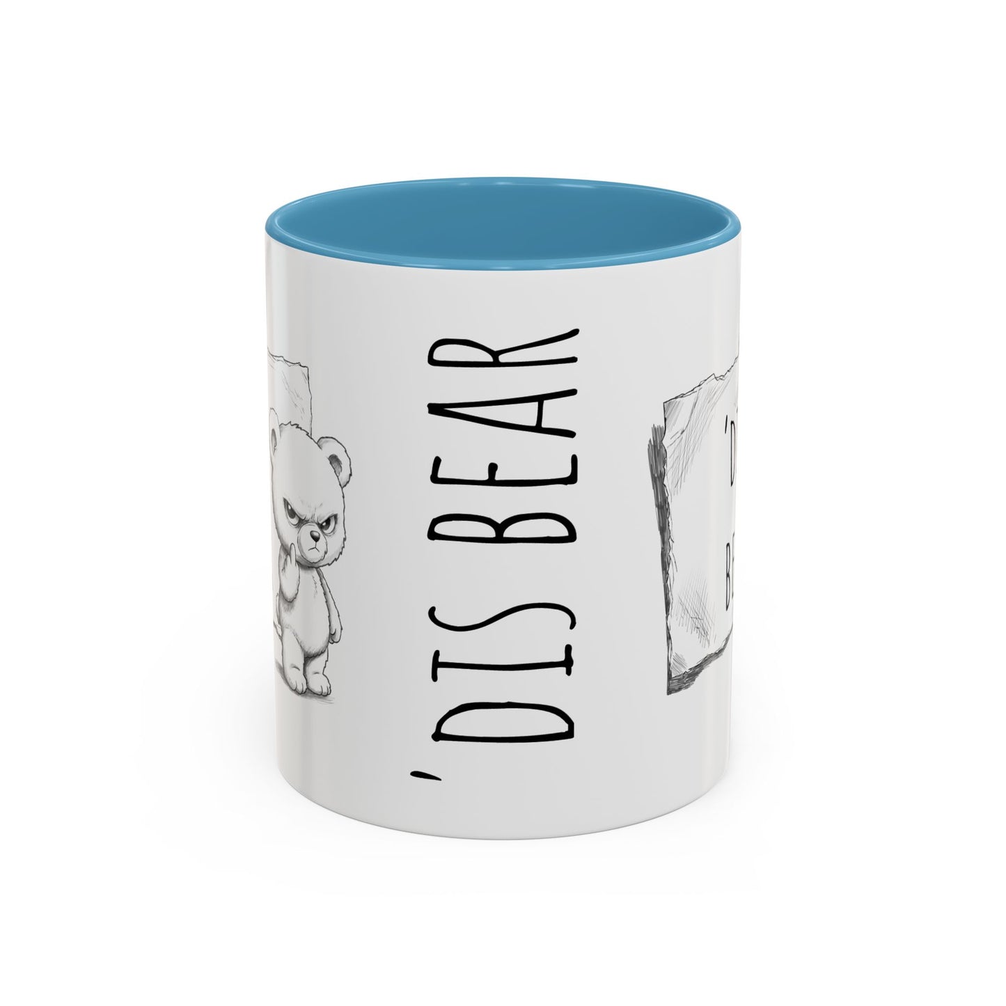'Dis Bear' Coffee Mug – Cute Grumpy Teddy Accent Mug (11/15oz)