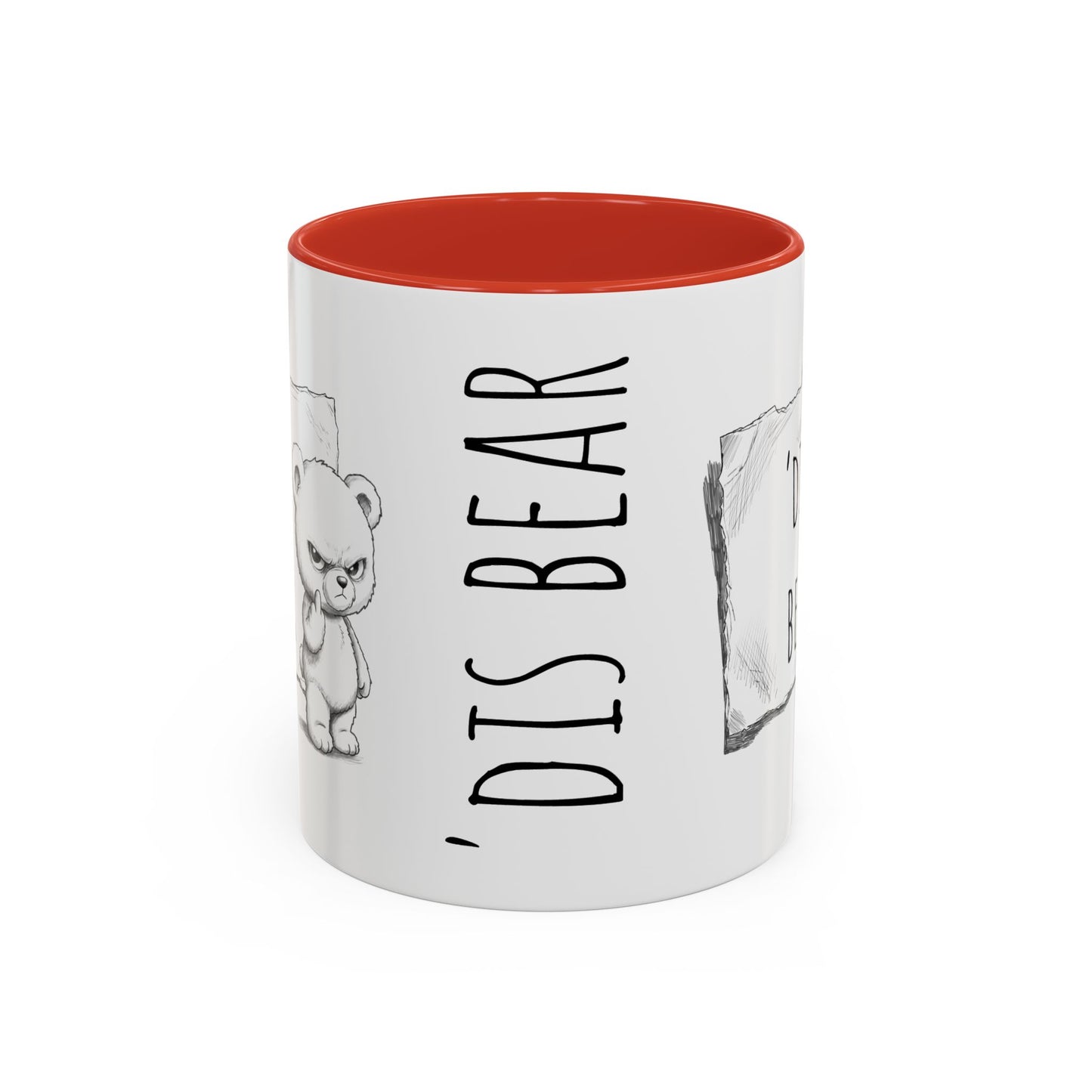 'Dis Bear' Coffee Mug – Cute Grumpy Teddy Accent Mug (11/15oz)