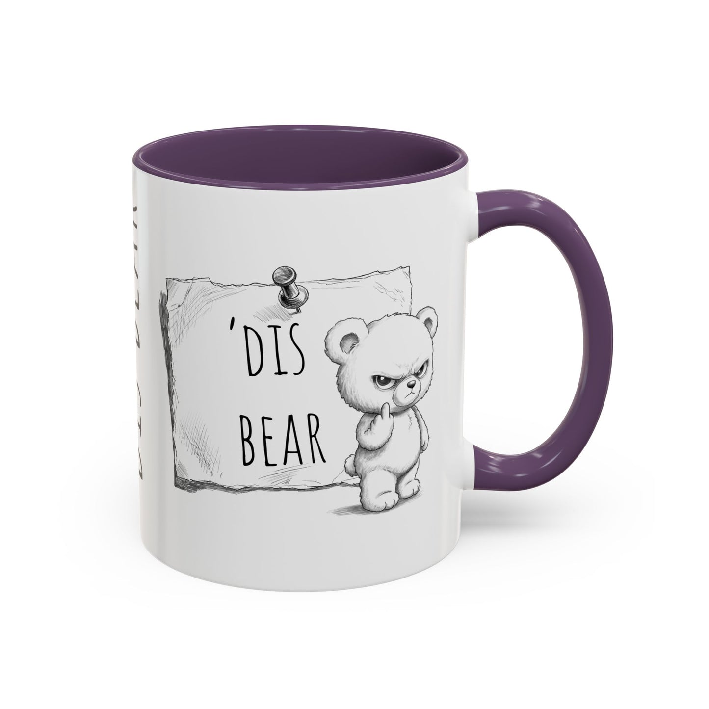 'Dis Bear' Coffee Mug – Cute Grumpy Teddy Accent Mug (11/15oz)