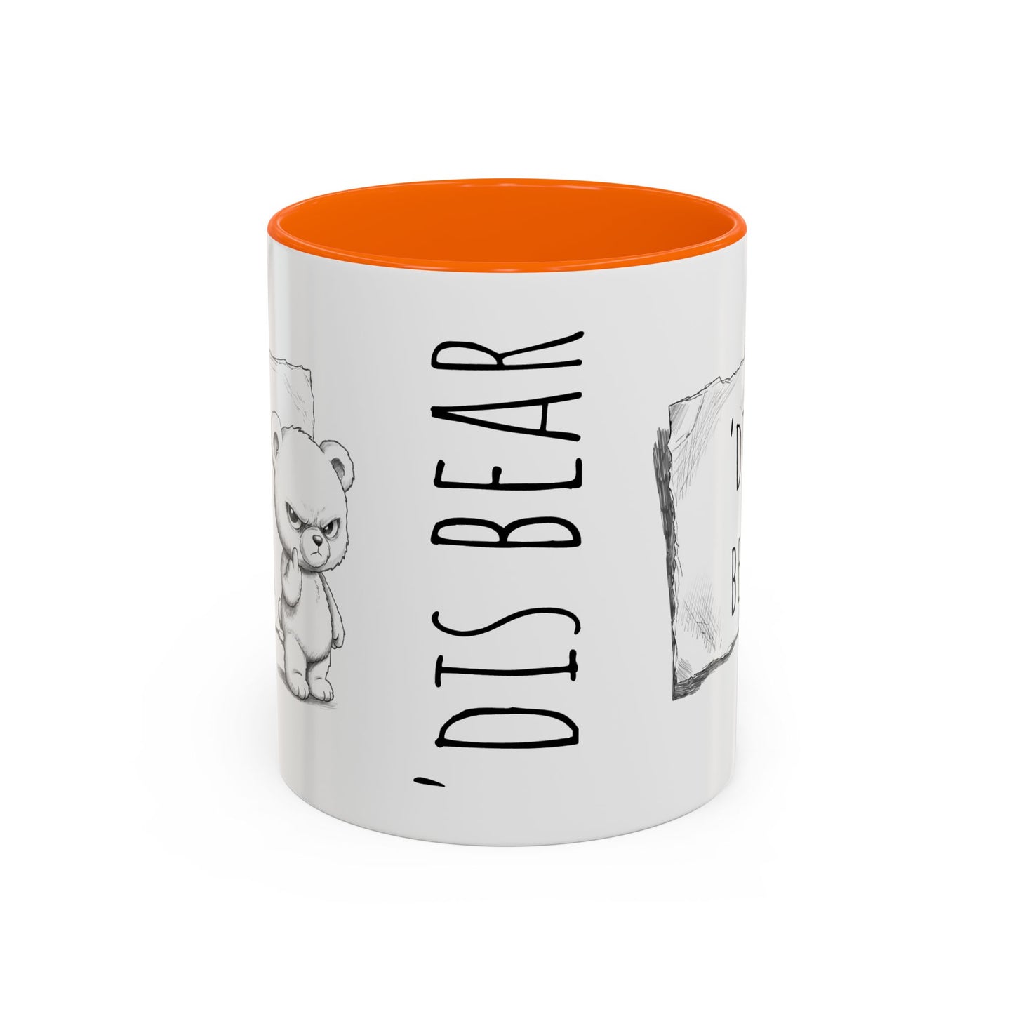 'Dis Bear' Coffee Mug – Cute Grumpy Teddy Accent Mug (11/15oz)