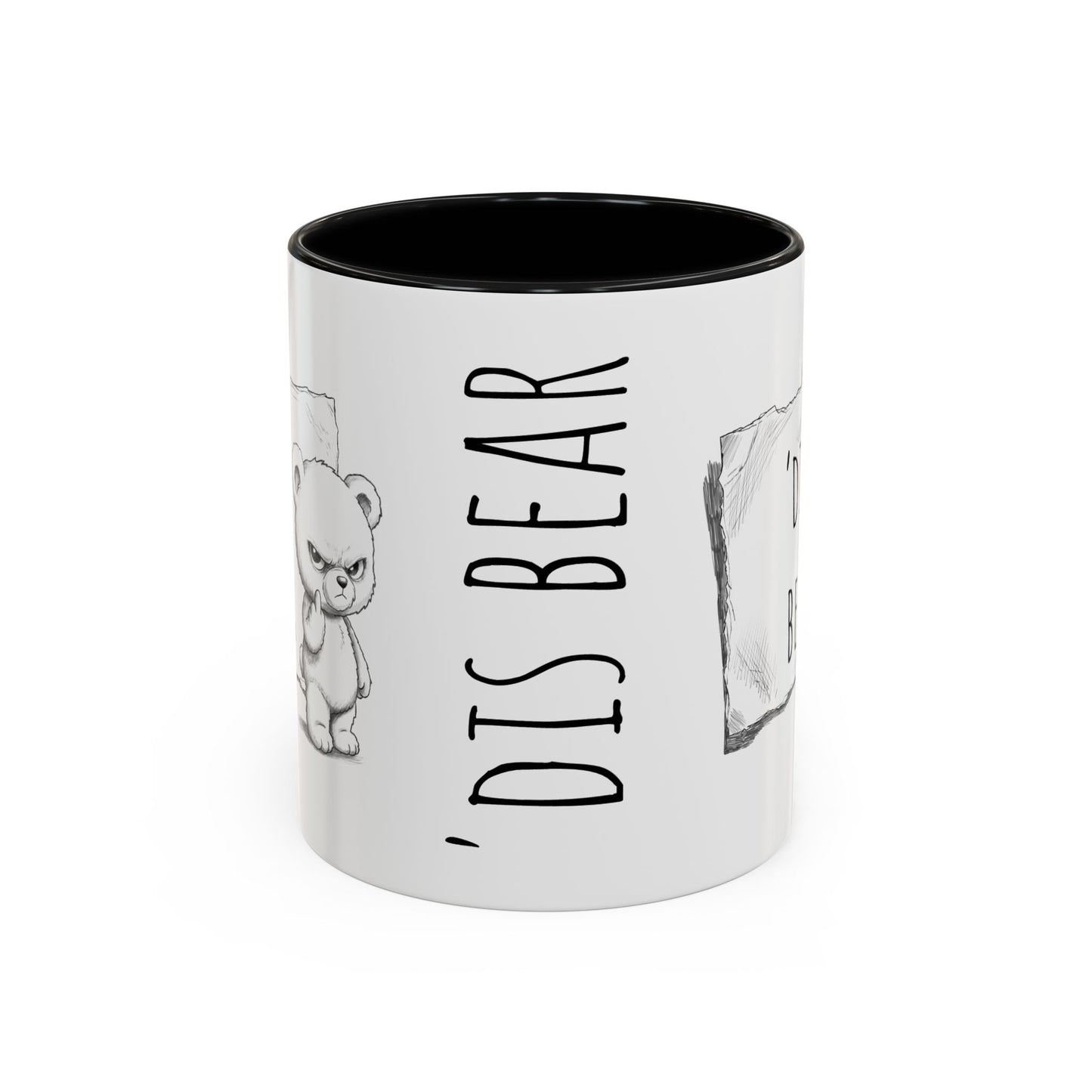 'Dis Bear' Coffee Mug – Cute Grumpy Teddy Accent Mug (11/15oz)